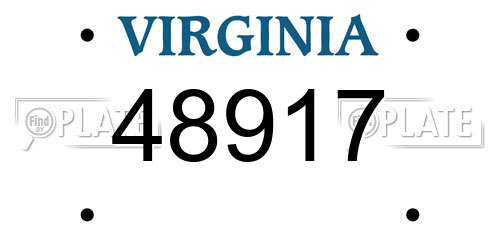 48917 Virginia License Plate