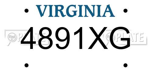 4891XG Virginia License Plate