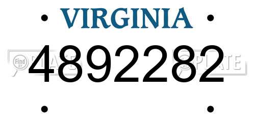 4892282 Virginia License Plate