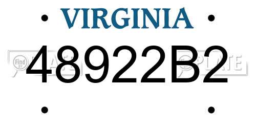 48922B2 Virginia License Plate