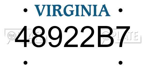 48922B7 Virginia License Plate