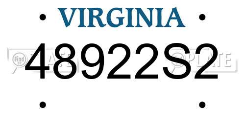 48922S2 Virginia License Plate