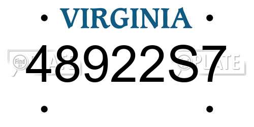 48922S7 Virginia License Plate