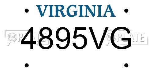 4895VG Virginia License Plate