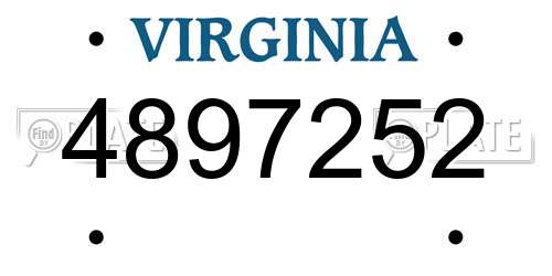 4897252 Virginia License Plate