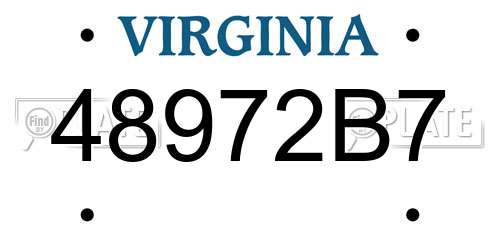 48972B7 Virginia License Plate