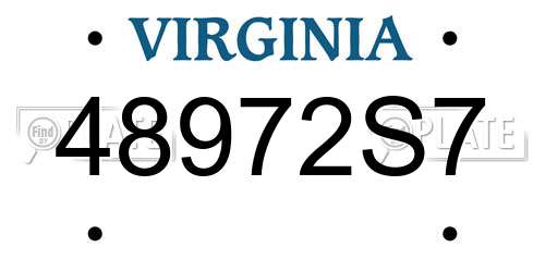 48972S7 Virginia License Plate
