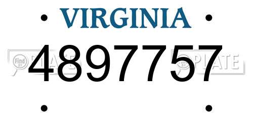 4897757 Virginia License Plate