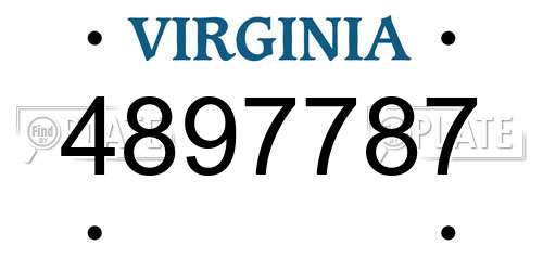 4897787 Virginia License Plate