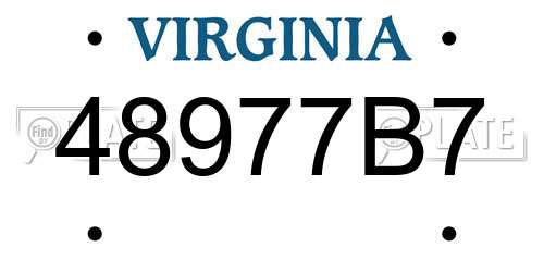 48977B7 Virginia License Plate