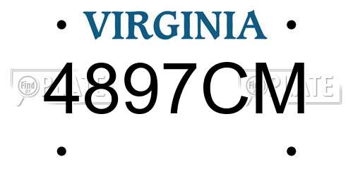4897CM Virginia License Plate