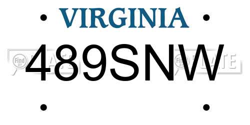 489SNW Virginia License Plate