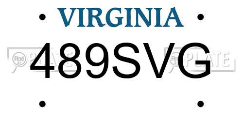 489SVG Virginia License Plate
