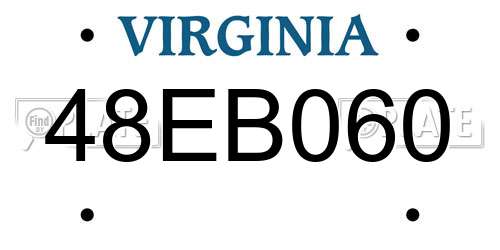 48EB060 Virginia License Plate