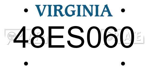 48ES060 Virginia License Plate