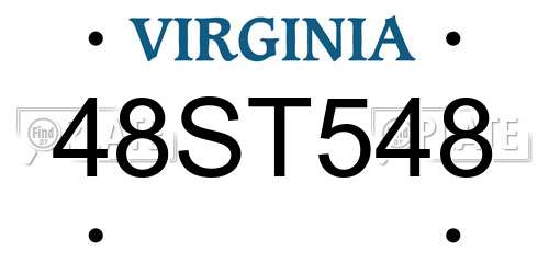 48ST548 Virginia License Plate