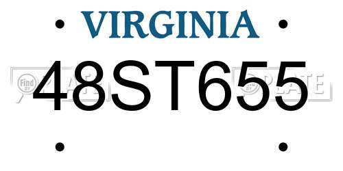 48ST655 Virginia License Plate