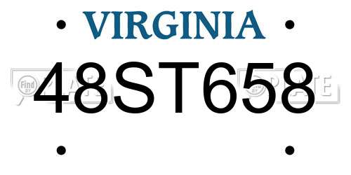 48ST658 Virginia License Plate