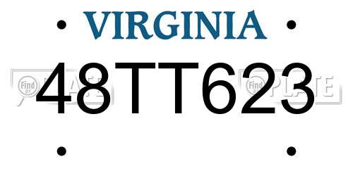 48TT623 Virginia License Plate