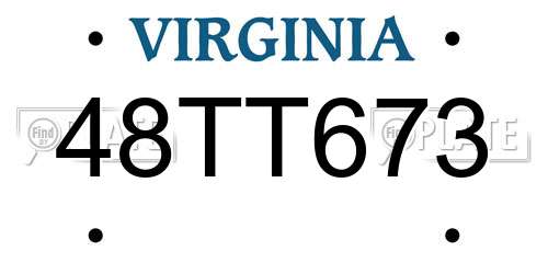 48TT673 Virginia License Plate