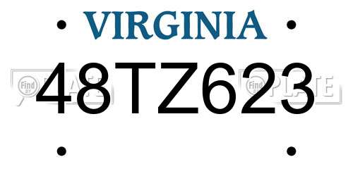 48TZ623 Virginia License Plate