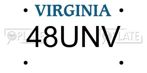 48UNV Virginia License Plate