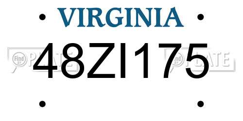 48ZI175 Virginia License Plate
