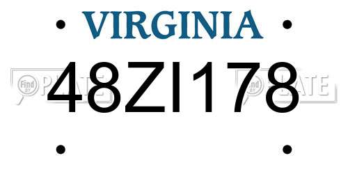 48ZI178 Virginia License Plate