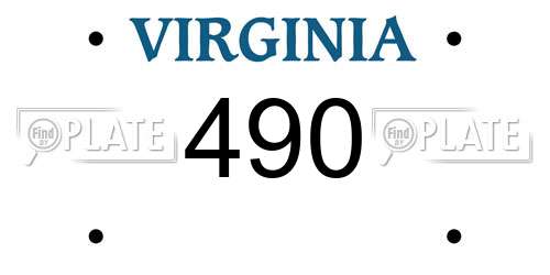 490 Virginia License Plate