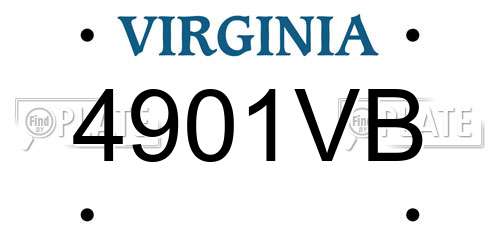 4901VB Virginia License Plate