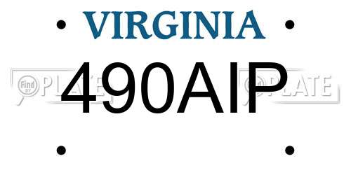490AIP Virginia License Plate