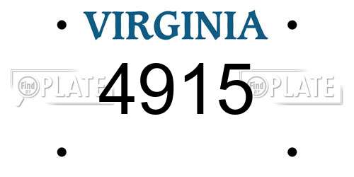 4915 Virginia License Plate