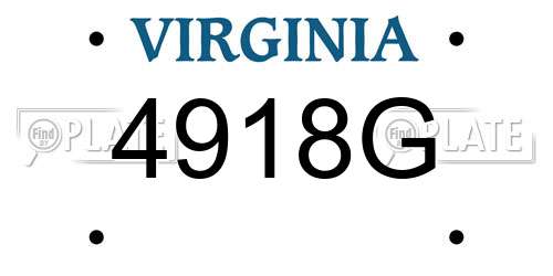 4918G Virginia License Plate