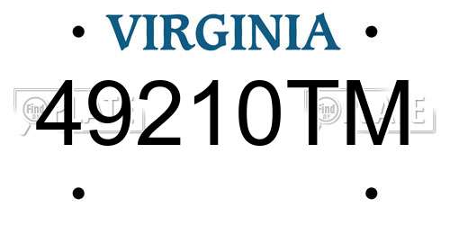49210TM Virginia License Plate