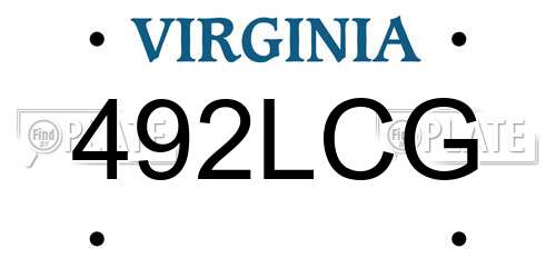 492LCG Virginia License Plate