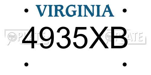 4935XB Virginia License Plate