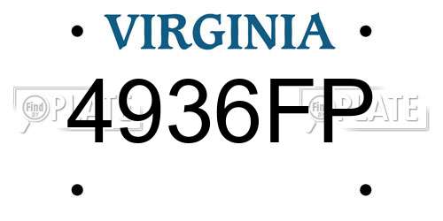 4936FP Virginia License Plate