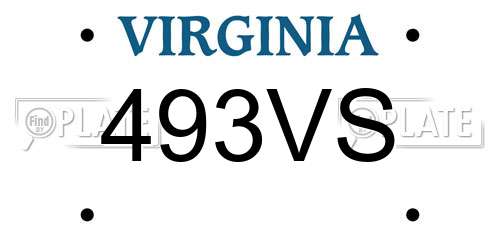 493VS Virginia License Plate