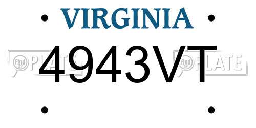 4943VT Virginia License Plate