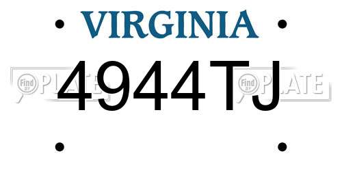 4944TJ Virginia License Plate