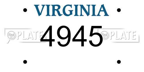 4945 Virginia License Plate