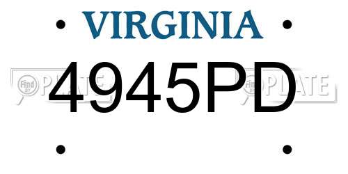 4945PD Virginia License Plate