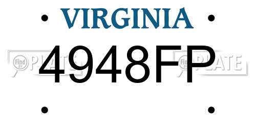 4948FP Virginia License Plate