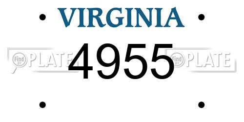 4955 Virginia License Plate