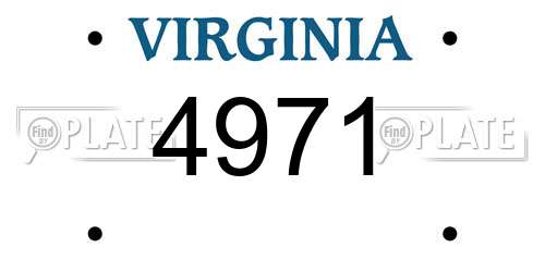 4971 Virginia License Plate