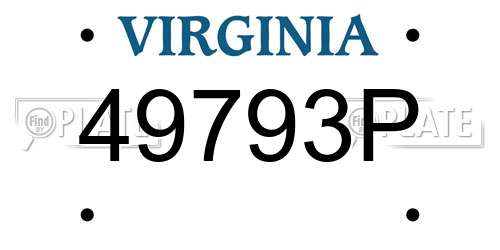 49793P Virginia License Plate
