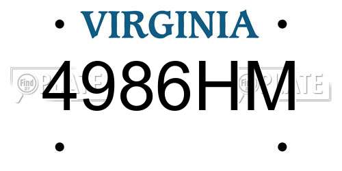 4986HM Virginia License Plate