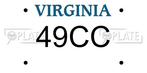 49CC Virginia License Plate