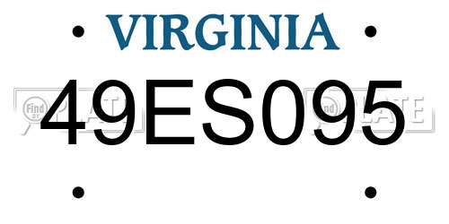 49ES095 Virginia License Plate