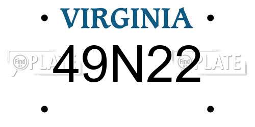 49N22 Virginia License Plate